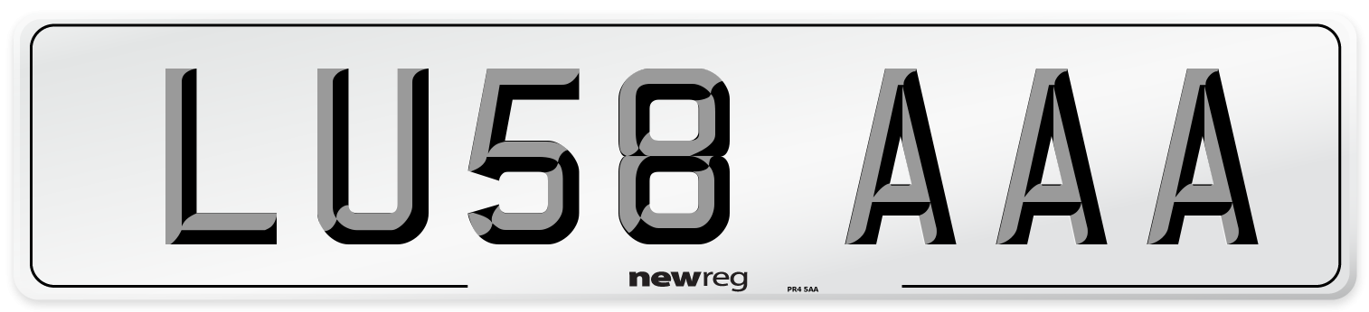 LU58 AAA Number Plate from New Reg